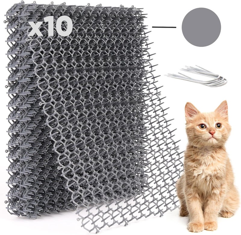 Petfolio 10 Pack Extra Large Cat Scat Mat for Cats - Cat Spike Mat 16.5 x 13.4 Inch with 1 Inch Spikes is Perfect to Keep Cats Away Indoor and Outdoor - Image 1